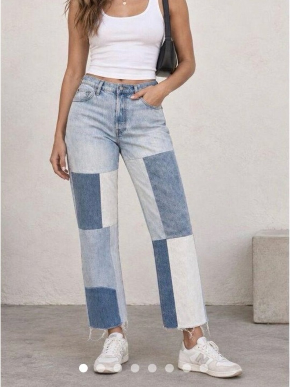 Everlane Two-Tone Patchwork Light Blue Jeans